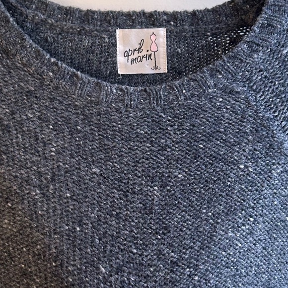 April Marin Lincoln Poncho 3/4 Sleeve Crew Neck Sweater One Size - Picture 2 of 10